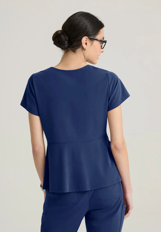 Grey's Anatomy by Barco Scrubs Women's Spring Top Indigo | scrub-supply.com