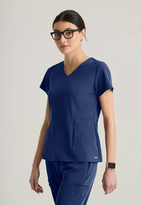 Grey's Anatomy by Barco Scrubs Women's Spring Top Indigo | scrub-supply.com