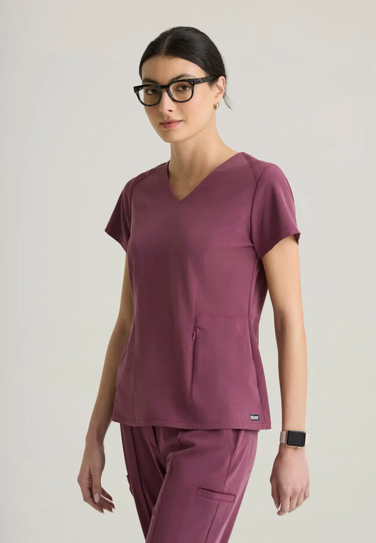 Grey's Anatomy by Barco Scrubs Women's Spring Top Dusty Port | scrub-supply.com