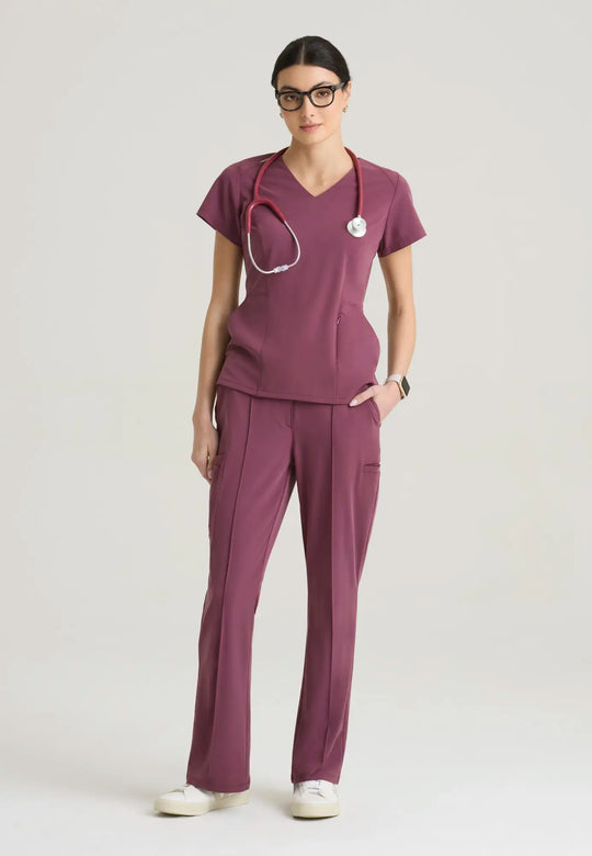 Grey's Anatomy by Barco Scrubs Women's Spring Top Dusty Port | scrub-supply.com