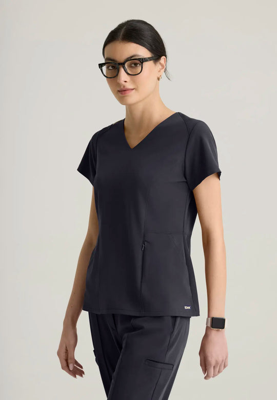 Grey's Anatomy by Barco Scrubs Women's Spring Top Steel | scrub-supply.com