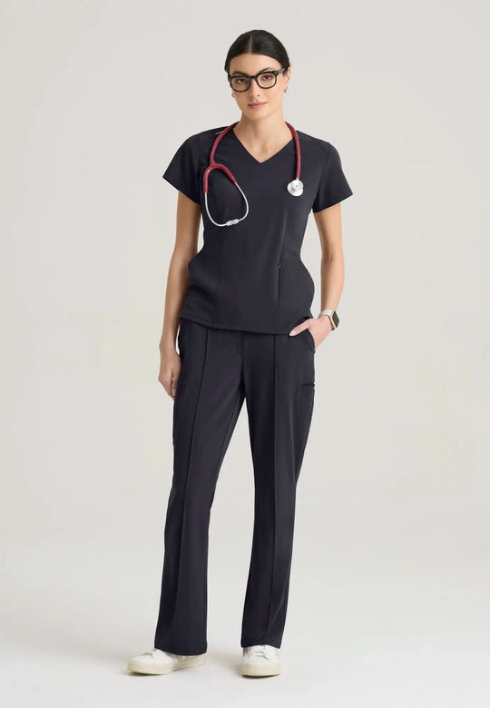Grey's Anatomy by Barco Scrubs Women's Spring Top Steel | scrub-supply.com