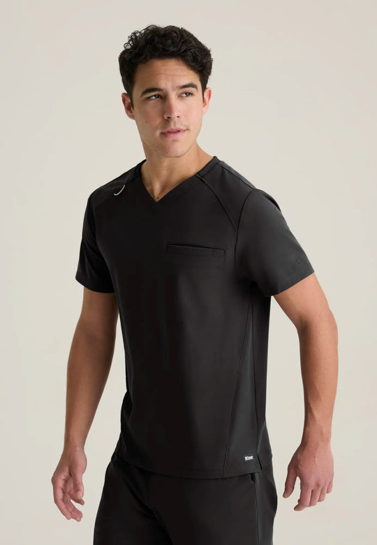 Grey's Anatomy by Barco Scrubs Men's Phoenix Top Black | scrub-supply.com