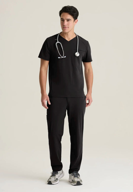 Grey's Anatomy by Barco Scrubs Men's Phoenix Top Black | scrub-supply.com
