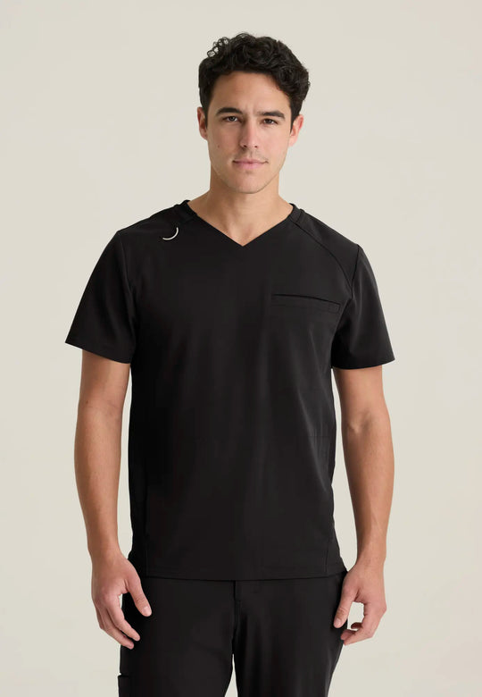 Grey's Anatomy by Barco Scrubs Men's Phoenix Top Black | scrub-supply.com