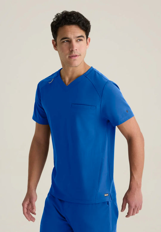 Grey's Anatomy by Barco Scrubs Men's Phoenix Top New Royal | scrub-supply.com