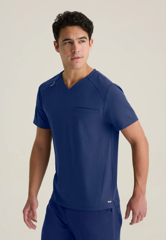 Grey's Anatomy by Barco Scrubs Men's Phoenix Top Indigo | scrub-supply.com