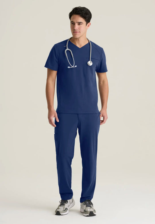 Grey's Anatomy by Barco Scrubs Men's Phoenix Top Indigo | scrub-supply.com