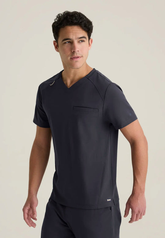Grey's Anatomy by Barco Scrubs Men's Phoenix Top Steel | scrub-supply.com