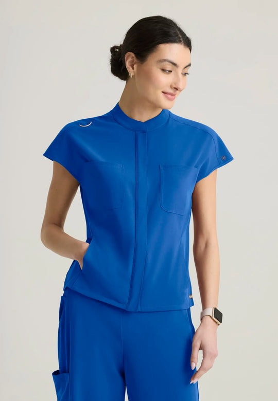 Grey's Anatomy by Barco Scrubs Women's Aria Top New Royal | scrub-supply.com