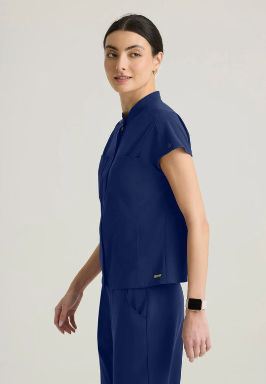 Grey's Anatomy by Barco Scrubs Women's Aria Top Indigo | scrub-supply.com