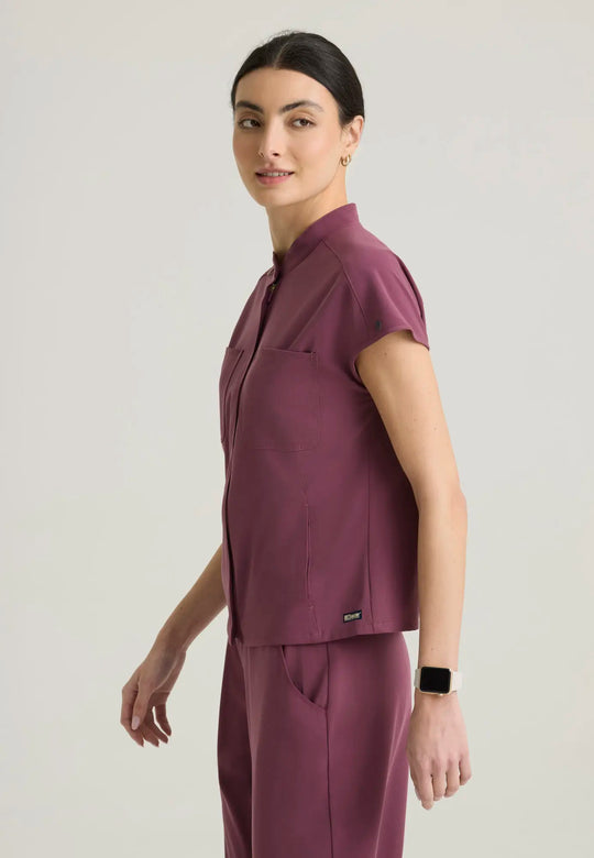 Grey's Anatomy by Barco Scrubs Women's Aria Top Dusty Port | scrub-supply.com
