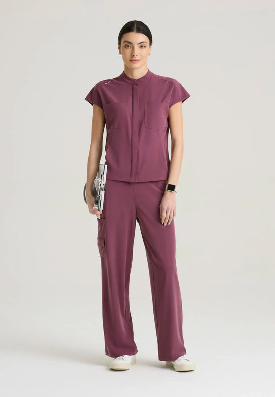 Grey's Anatomy by Barco Scrubs Women's Aria Top Dusty Port | scrub-supply.com