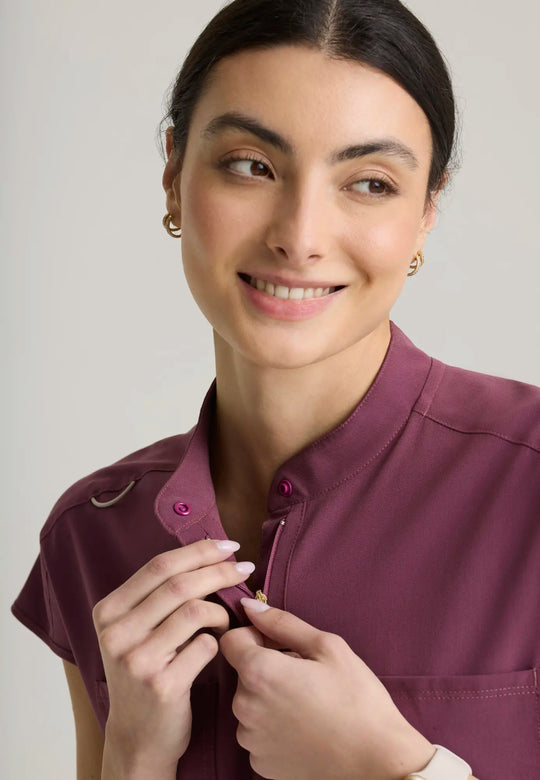 Grey's Anatomy by Barco Scrubs Women's Aria Top Dusty Port | scrub-supply.com