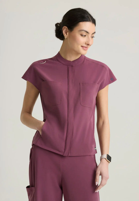 Grey's Anatomy by Barco Scrubs Women's Aria Top Dusty Port | scrub-supply.com