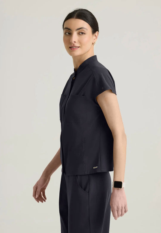 Grey's Anatomy by Barco Scrubs Women's Aria Top Steel | scrub-supply.com