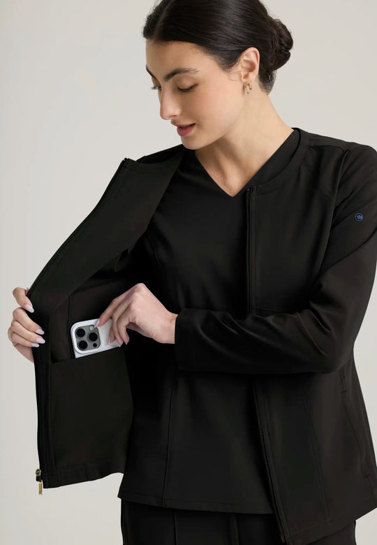 Grey's Anatomy by Barco Scrubs Women's Spring Warm-up Black | scrub-supply.com
