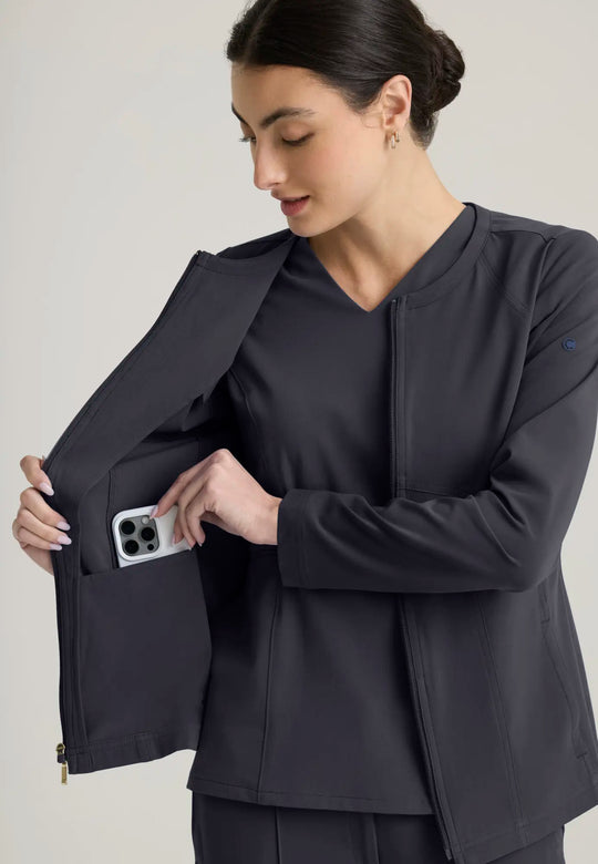 Grey's Anatomy by Barco Scrubs Women's Spring Warm-up Steel | scrub-supply.com
