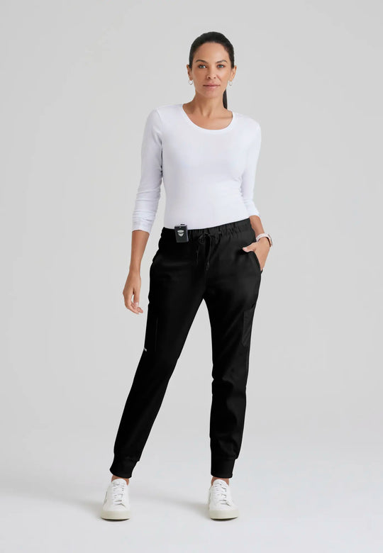 Grey's Anatomy by Barco Scrubs Women's Kira Jogger Black | scrub-supply.com