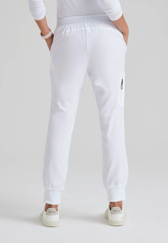 Grey's Anatomy by Barco Scrubs Women's Kira Jogger White | scrub-supply.com