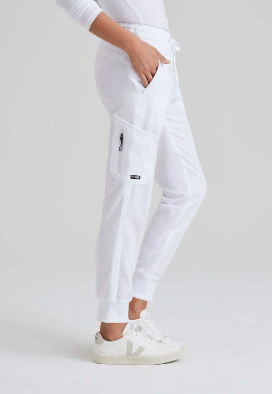Grey's Anatomy by Barco Scrubs Women's Kira Jogger White | scrub-supply.com