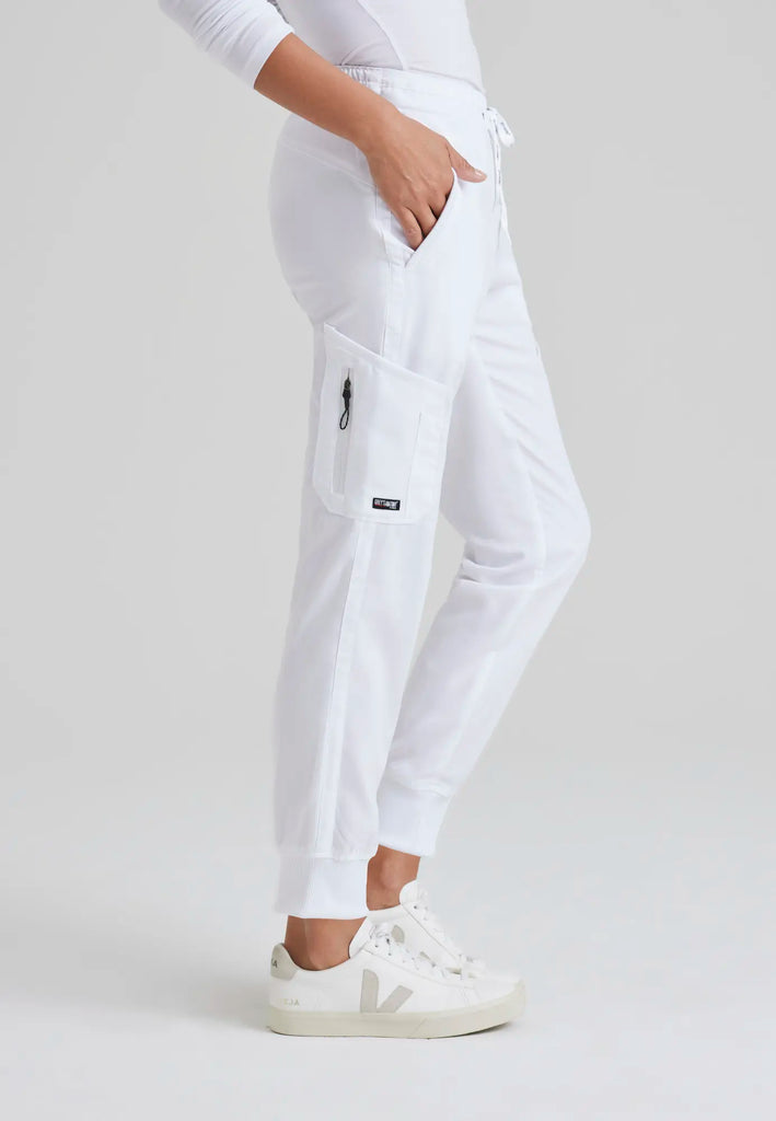 Barco Scrubs Women's Kira Jogger White | scrub-supply.com