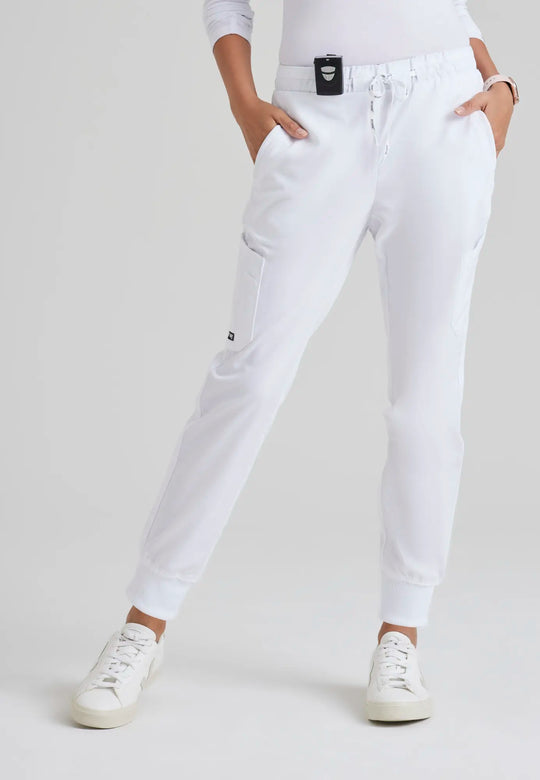 Grey's Anatomy by Barco Scrubs Women's Kira Jogger White | scrub-supply.com