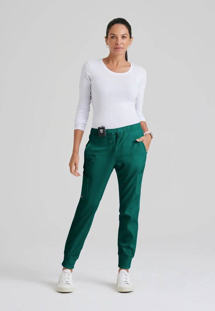 Barco Scrubs Women's Kira Jogger Hunter Green | scrub-supply.com