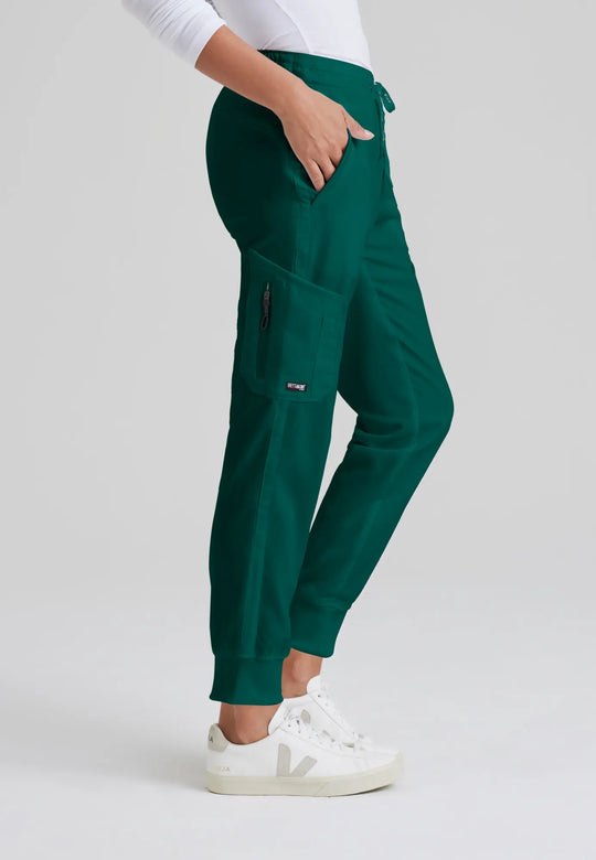 Grey's Anatomy by Barco Scrubs Women's Kira Jogger Hunter Green | scrub-supply.com