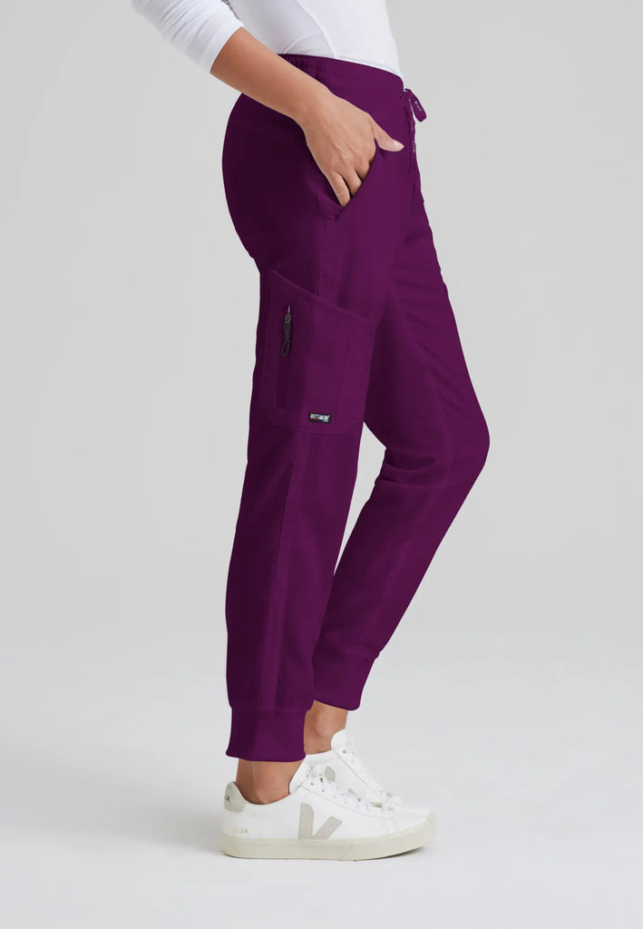 Barco Scrubs Women's Kira Jogger Wine | scrub-supply.com