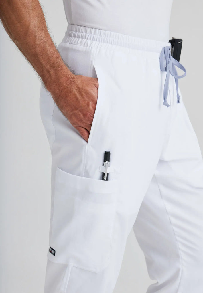 Barco Scrubs Men's Evan Pant White | scrub-supply.com