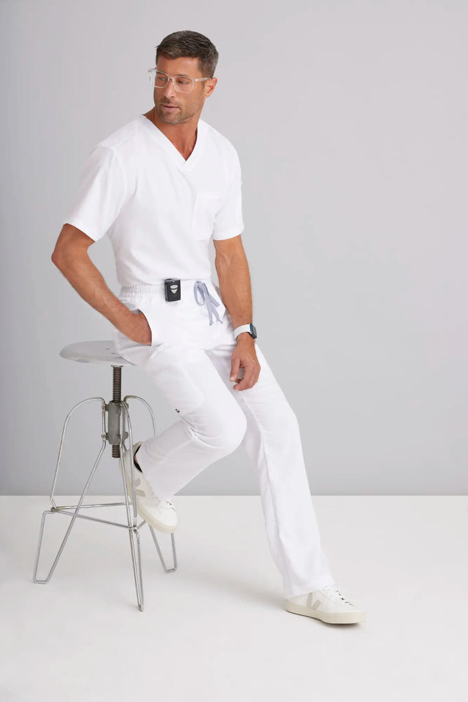 Barco Scrubs Men's Evan Pant White | scrub-supply.com