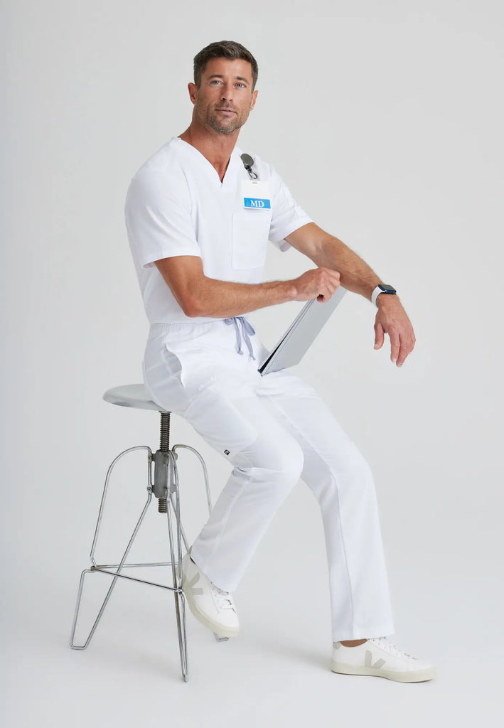 Barco Scrubs Men's Evan Pant White | scrub-supply.com