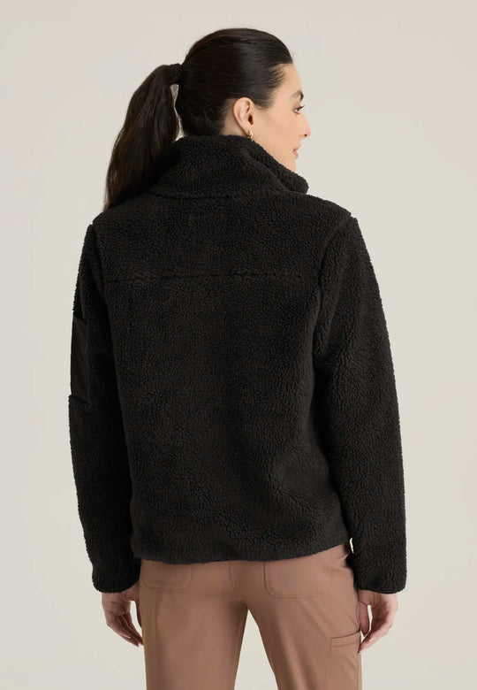 Grey's Anatomy by Barco Scrubs Women's Carol Sherpa Jacket Black | scrub-supply.com