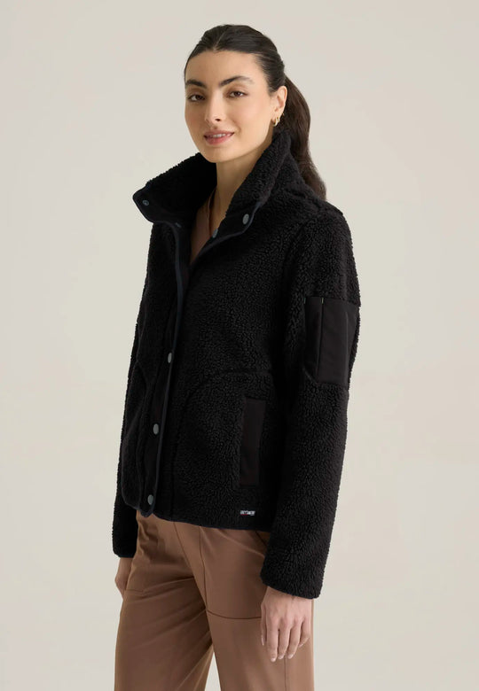 Grey's Anatomy by Barco Scrubs Women's Carol Sherpa Jacket Black | scrub-supply.com