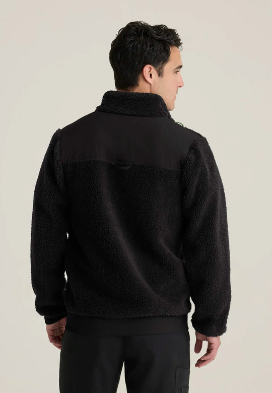 Grey's Anatomy by Barco Scrubs Men's Randin Sherpa Jacket Black | scrub-supply.com