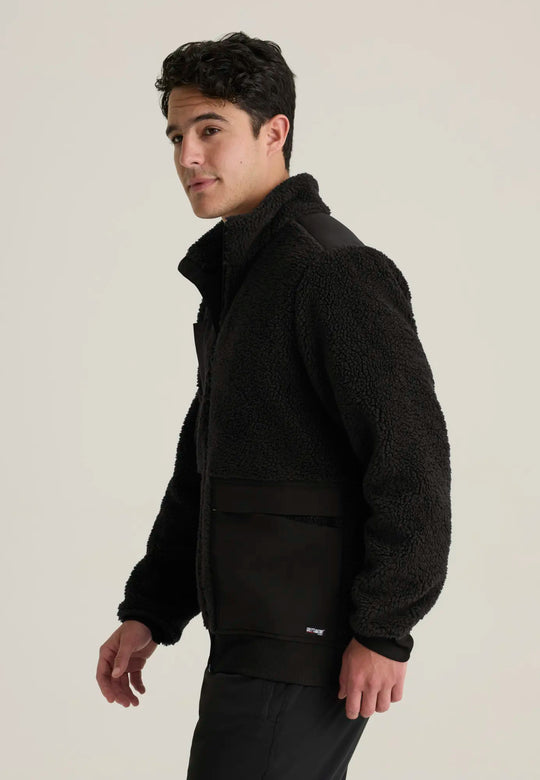 Grey's Anatomy by Barco Scrubs Men's Randin Sherpa Jacket Black | scrub-supply.com