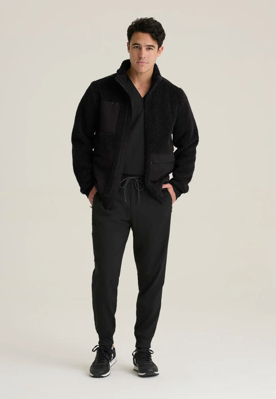 Grey's Anatomy by Barco Scrubs Men's Randin Sherpa Jacket Black | scrub-supply.com