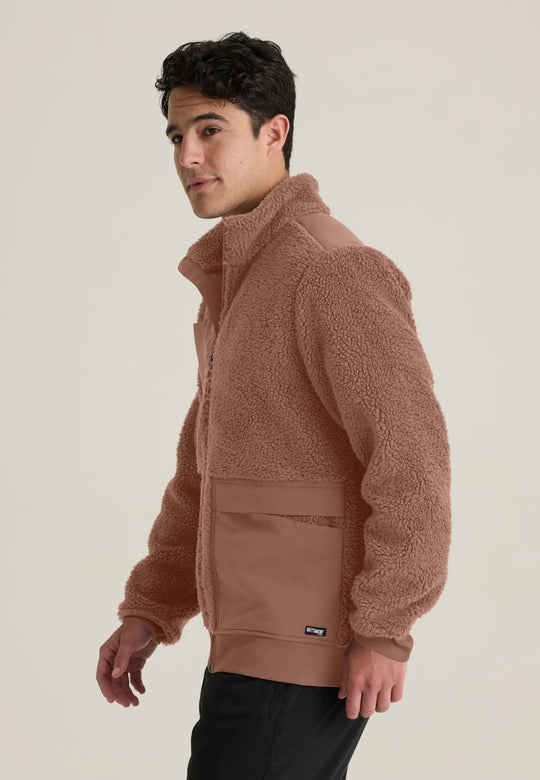 Grey's Anatomy by Barco Scrubs Men's Randin Sherpa Jacket Brownstone | scrub-supply.com