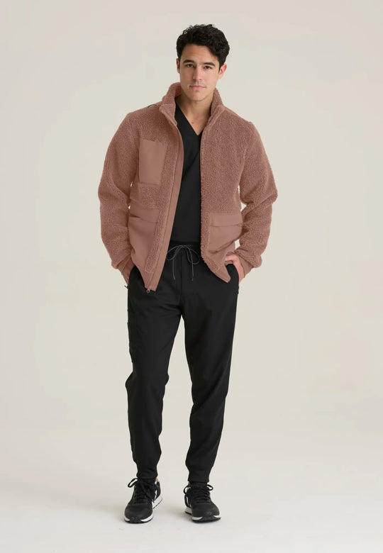 Grey's Anatomy by Barco Scrubs Men's Randin Sherpa Jacket Brownstone | scrub-supply.com