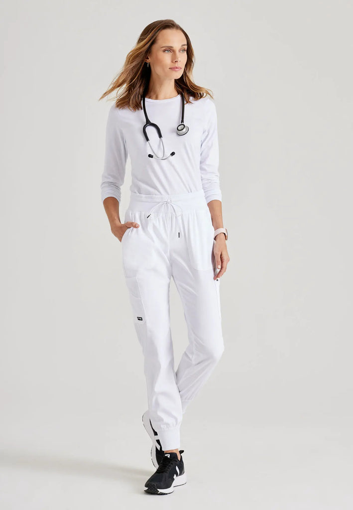 Barco Scrubs Women's Carly Jogger White | scrub-supply.com