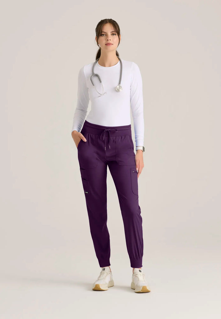 Barco Scrubs Women's Carly Jogger Eggplant | scrub-supply.com