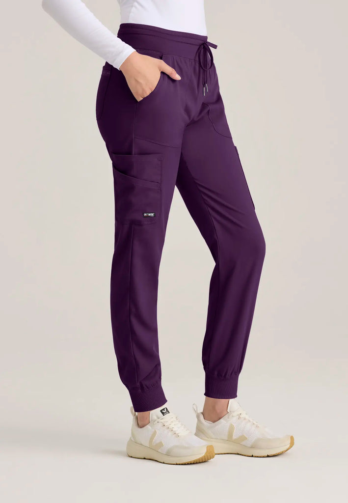 Barco Scrubs Women's Carly Jogger Eggplant | scrub-supply.com