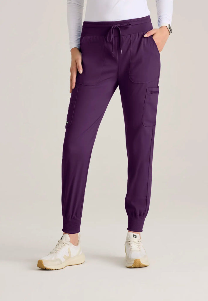 Barco Scrubs Women's Carly Jogger Eggplant | scrub-supply.com