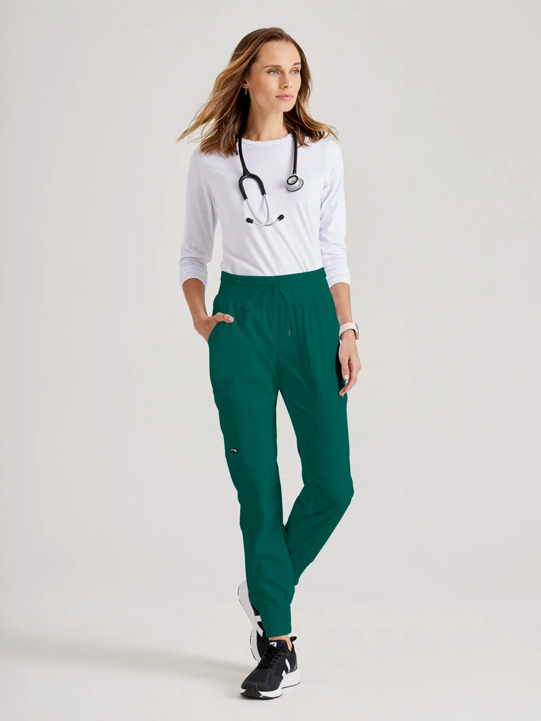 Barco Scrubs Women's Carly Jogger Hunter Green | scrub-supply.com