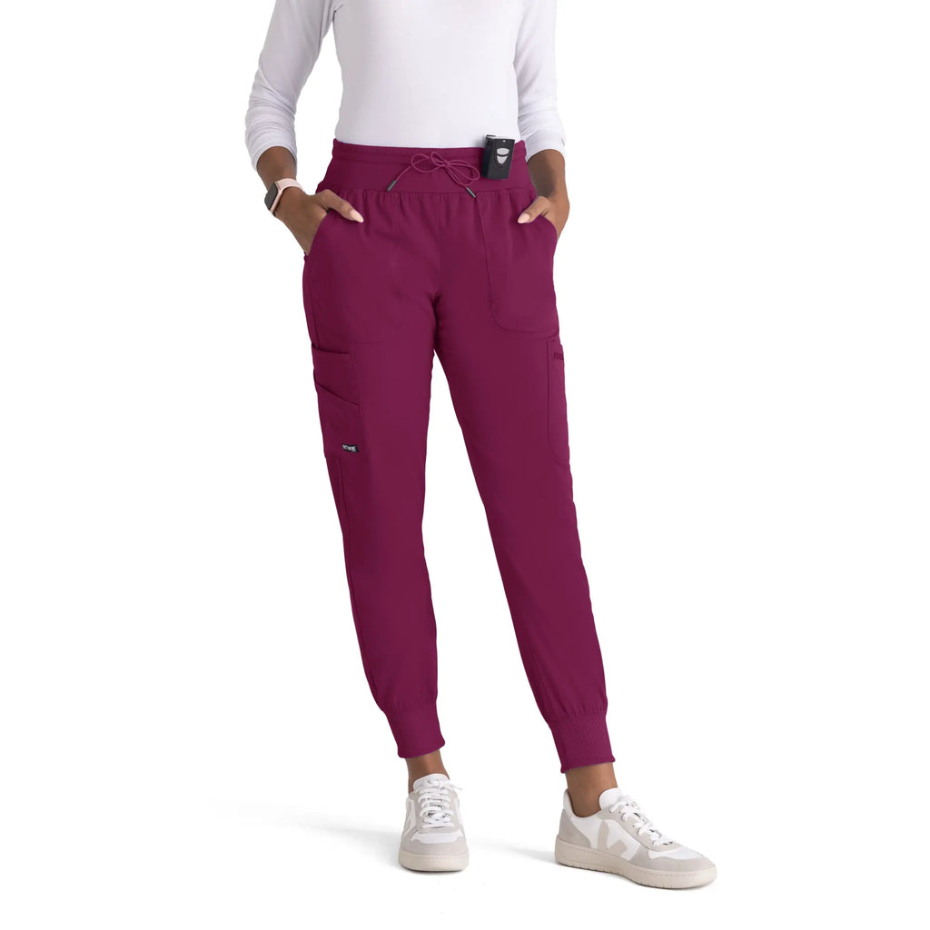 Barco Scrubs Women's Carly Jogger Wine | scrub-supply.com