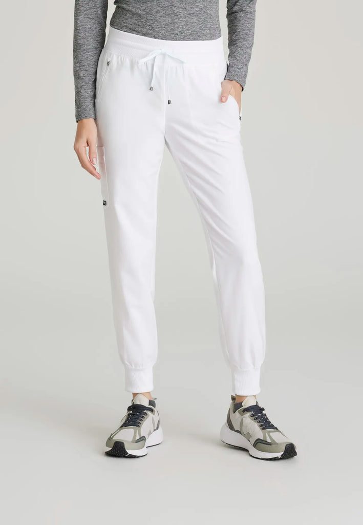 Barco Scrubs Women's Eden Jogger White | scrub-supply.com