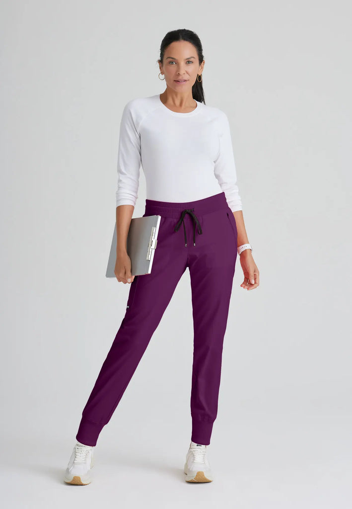 Barco Scrubs Women's Eden Jogger Wine | scrub-supply.com