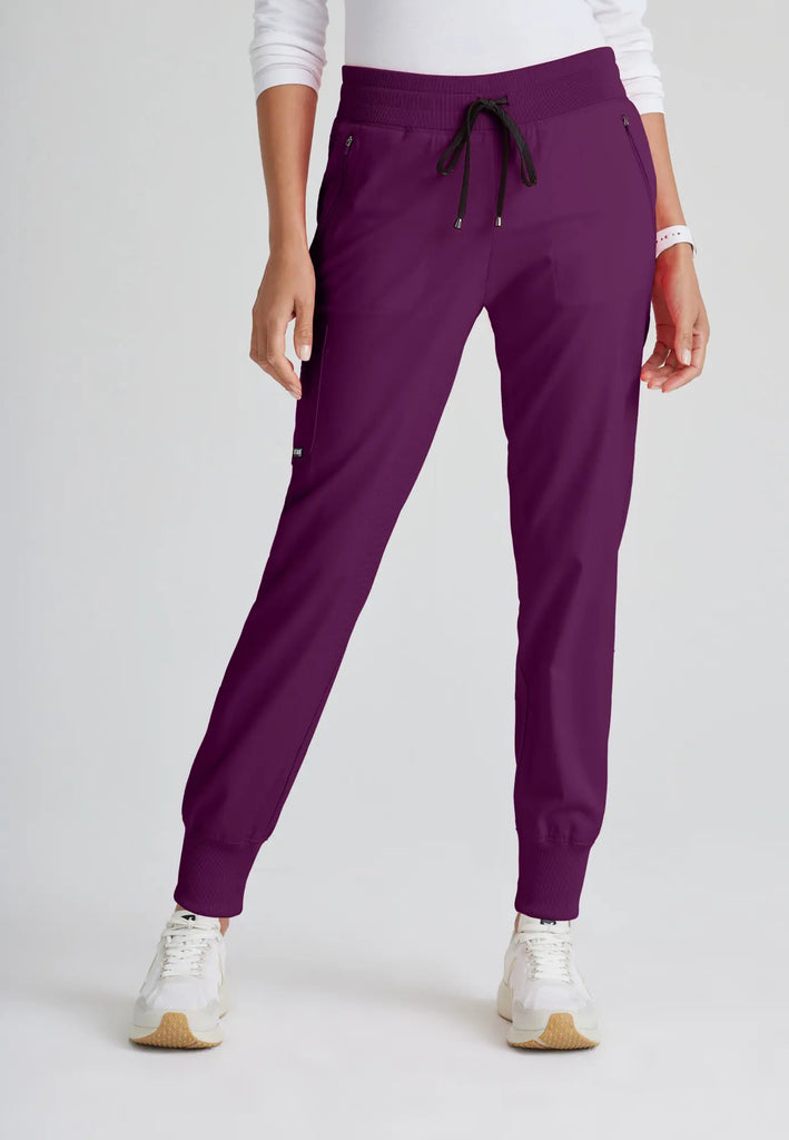 Barco Scrubs Women's Eden Jogger Wine | scrub-supply.com