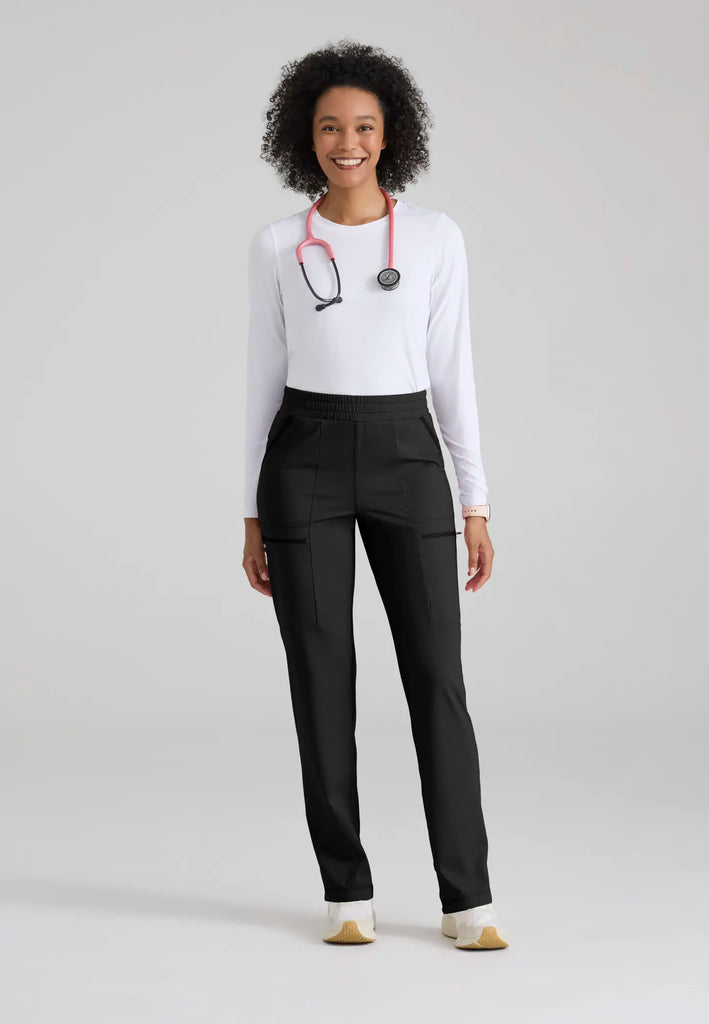 Barco Scrubs Women's Momentum Knit Pant Black | scrub-supply.com